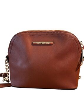 Steve Madden Brown‎ Saffiano Crossbody Purse Gold Hardware